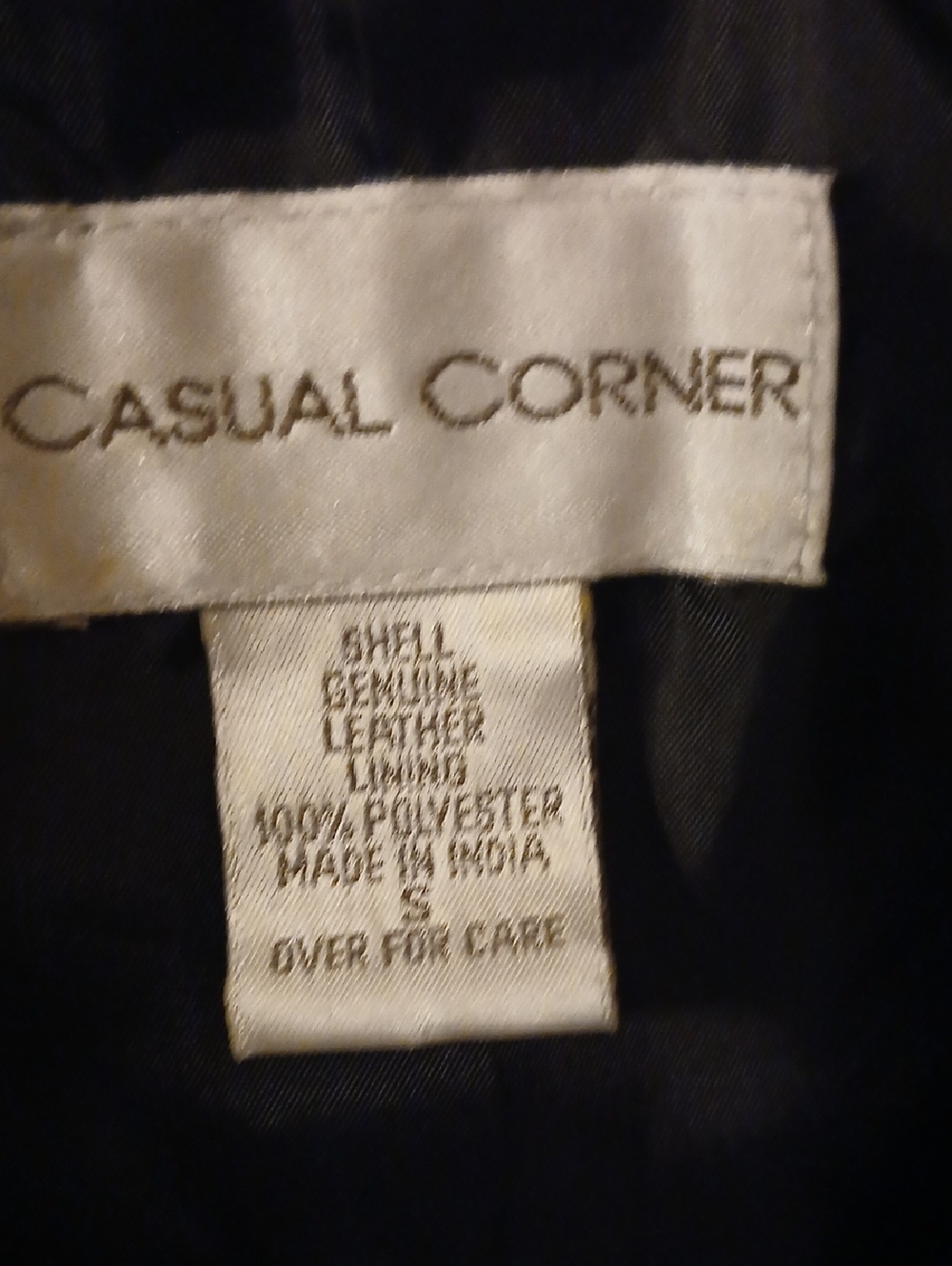 Casual Corner Black Satin Label Leather-Shell Jacket